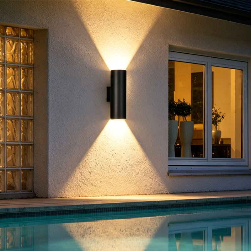 Wade Logan® Breshawna Aluminum Matte Black Outdoor Armed Sconce